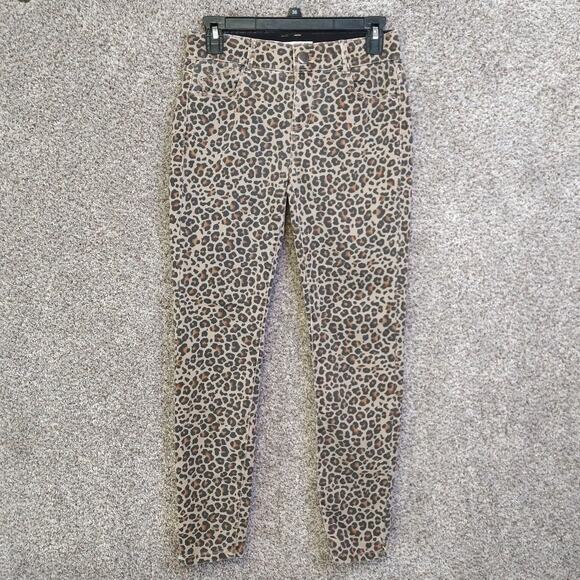 Knox Rose Leopard print skinny ankle jeans size 4 - Picture 1 of 6